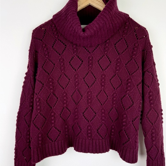 Loft Maroon Bobble Turtleneck Sweater - Picture 3 of 10